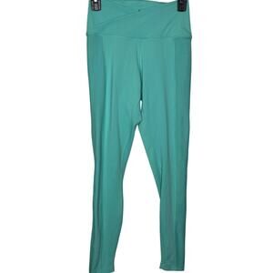 Nike Dri Fit Teal Baby Blue Leggings Size Small Cross Over Front